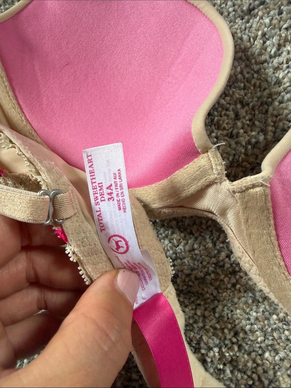 Black Leopard & Nude demi Bra Set - Women's Intimates vs pink 34A - Picture 3 of 5